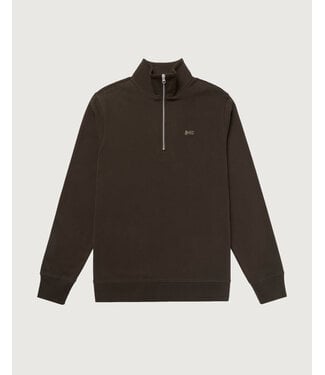 Denham Scissor zip sweater coffee brown
