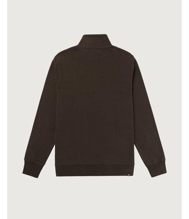 Denham Scissor zip sweater coffee brown