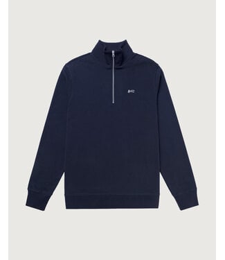 Denham Scissor zip sweater navy blazer