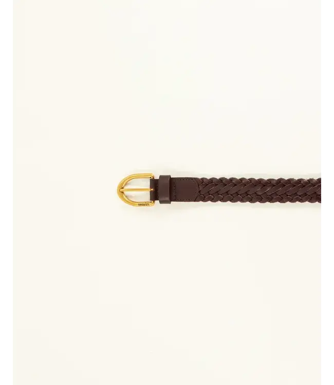 Sessùn Bonito Braided Leather Belt Bordeaux