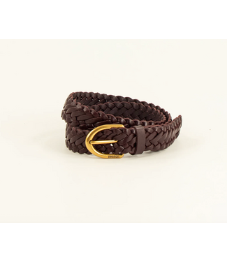 Sessùn Bonito Braided Leather Belt Bordeaux