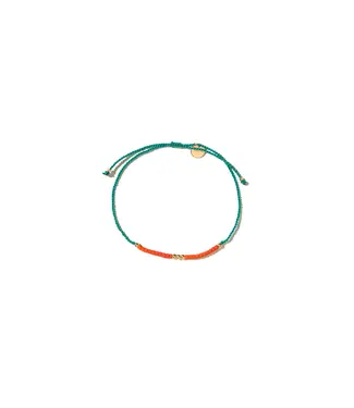 Mimi et Toi Flori beads orange green bracelet
