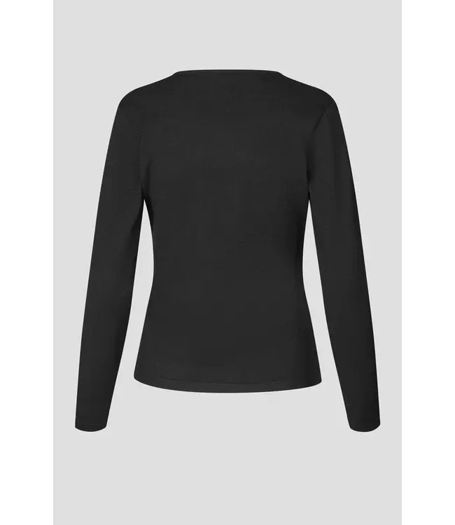 Second Female Stina knit wrap v-neck black