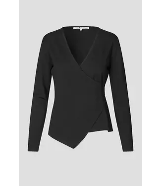 Second Female Stina knit wrap v-neck black
