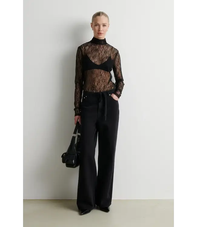 Second Female Luria LS Lace Tee black