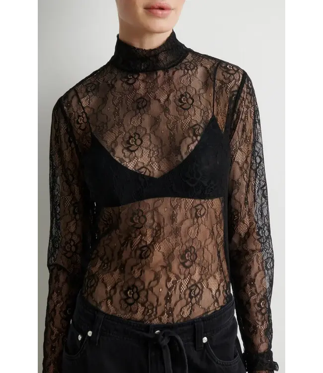 Second Female Luria LS Lace Tee black