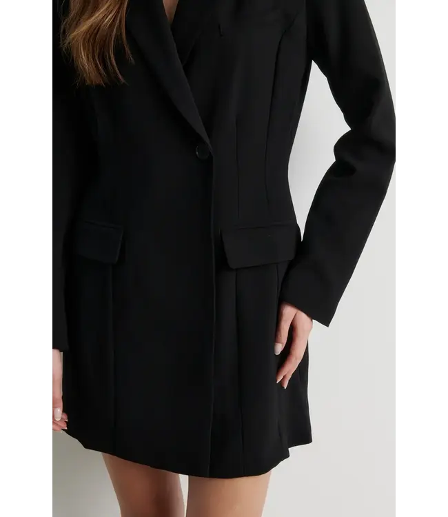 Second Female Festa fitted blazer dress black