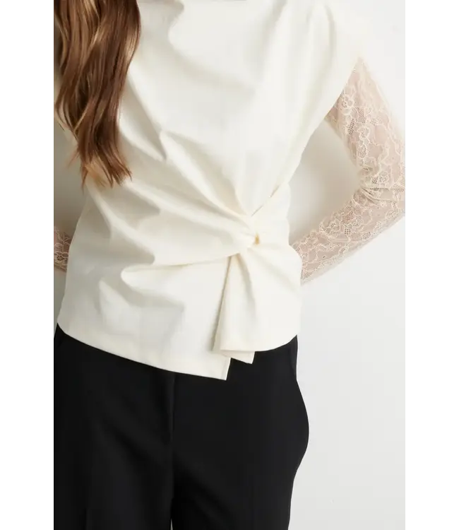 Second Female Arkai drape top eggnog