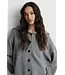 Second Female Alpha knit collar cardigan mid grey melange