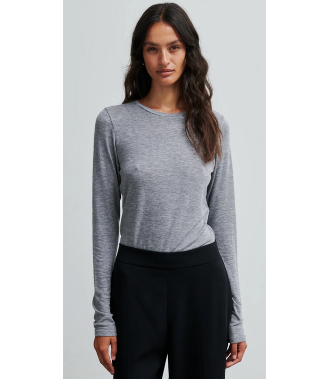 Second Female Matima O-Neck Tee Grey Melange