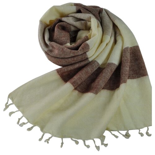 Népal Foulard Crème marron rayé #913 Népal Foulard Crème marron rayé #913