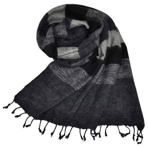 Népal Foulard Gris Anthracite rayé #911 Népal Foulard Gris Anthracite rayé #911