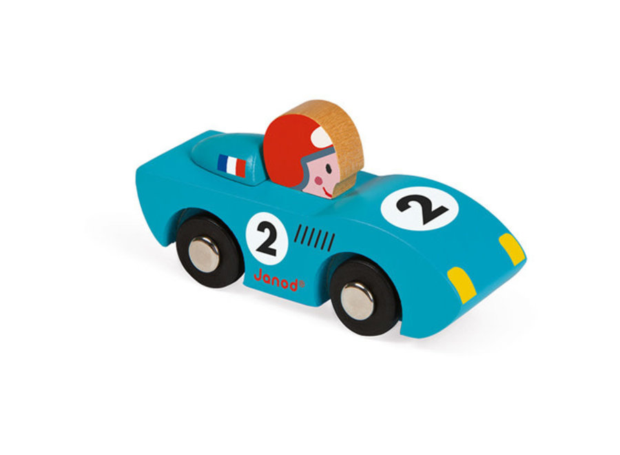 Raceauto - Blauw hout