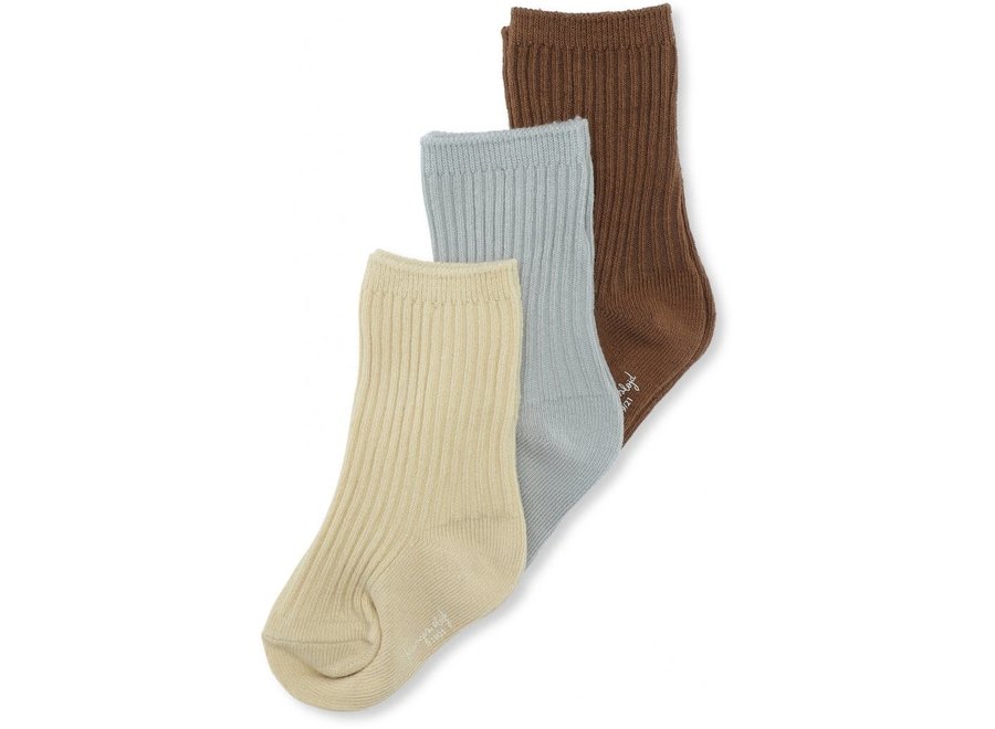 3-pack rib sock - Breen/Mint/Sahara sun