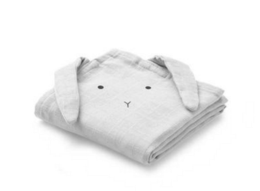 Hannah muslin cloth rabbit - Dumbo grey 2-pack