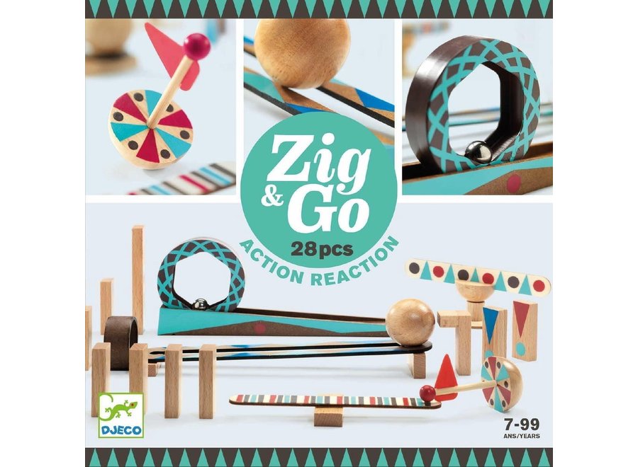 Knikkerparcours - Zig & go (28 pieces)