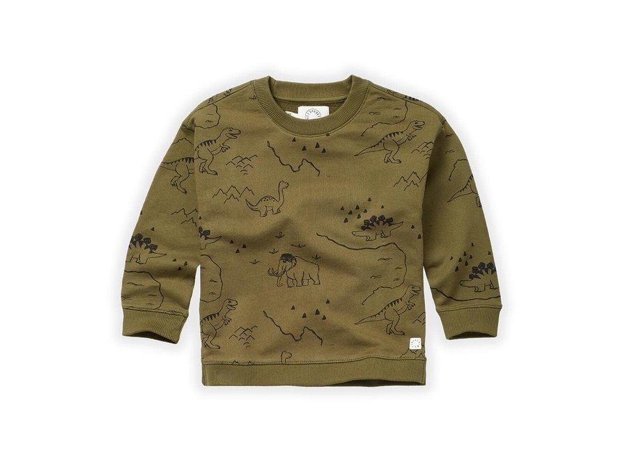 Sweatshirt dino print - Khaki