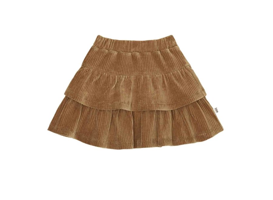 Ruffled skirt - Almond rib velvet