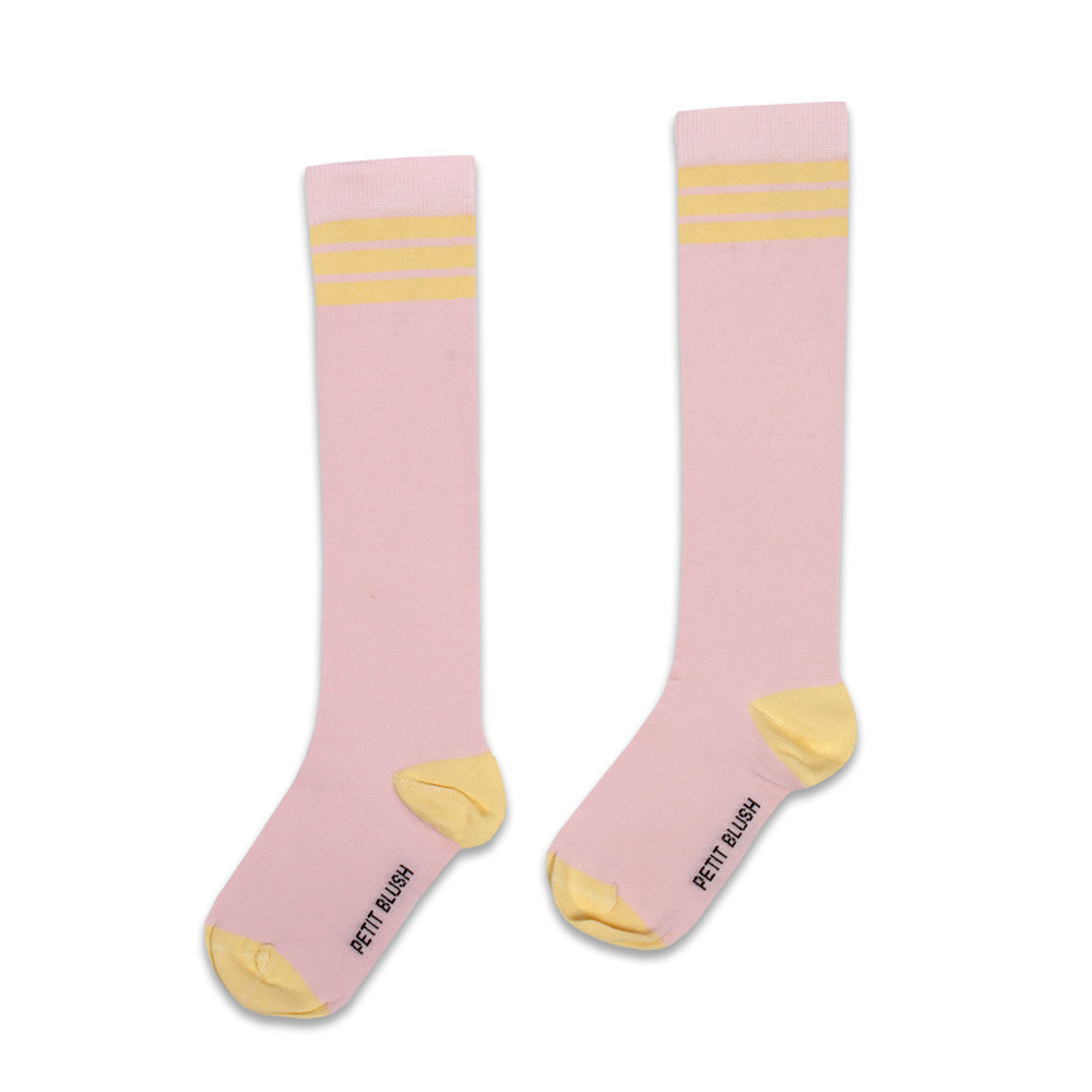 meer en meer Wanorde Rijden Petit Blush Knee socks - Pink/yellow stripes - Confetti