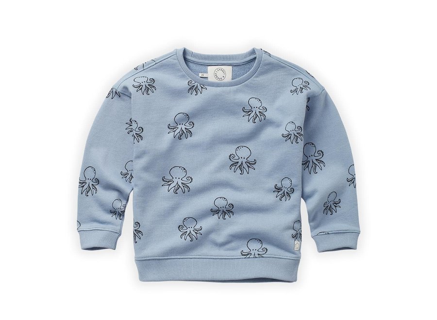 Sweatshirt sky blue - Octopus print
