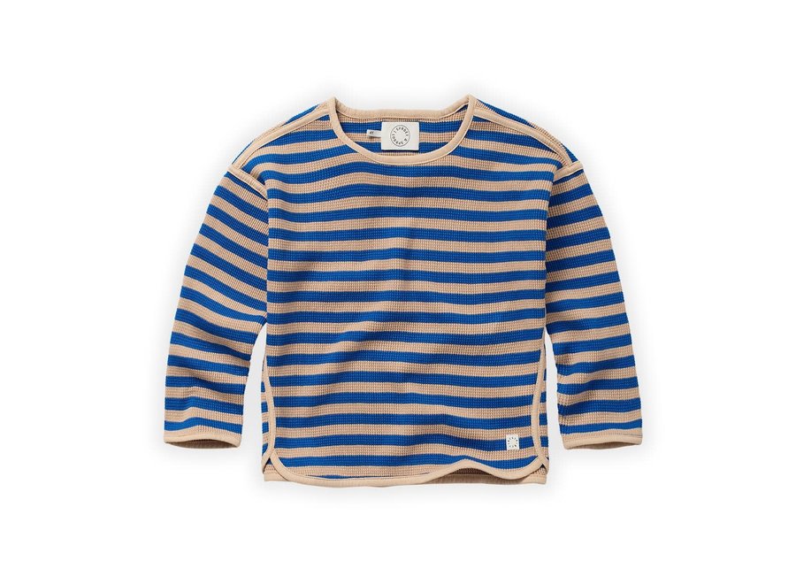 Sweatshirt knitted stripes - Azzurra blue