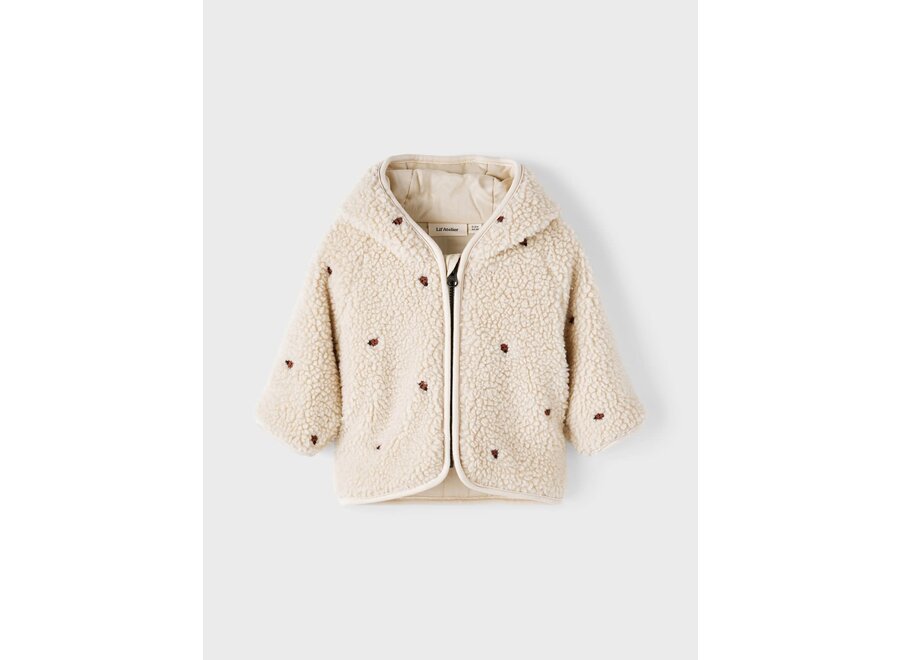 Nalo loose sherpa jacket baby - Fog