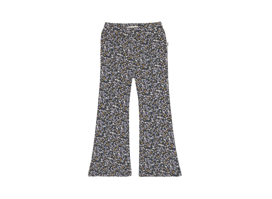 Flared pants - Dark slate ditsy floral