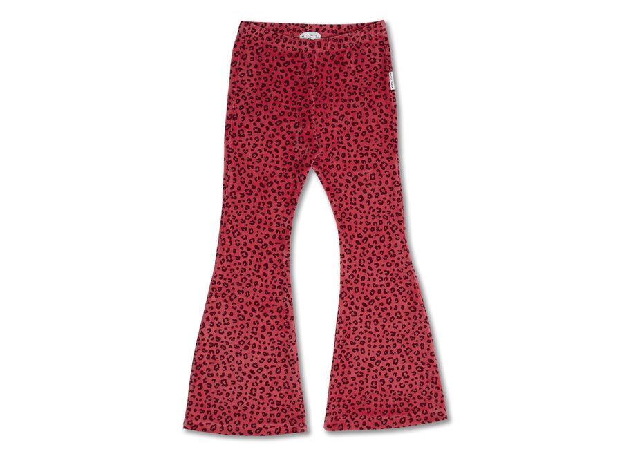Bowie flared velour - Red leopard AOP