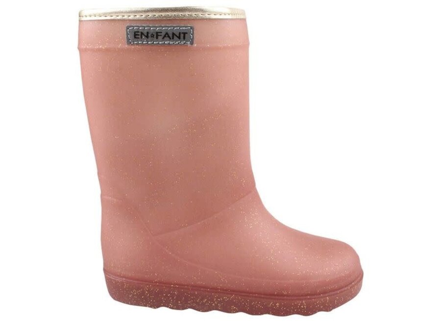 Thermo boots glitter - Metallic rose