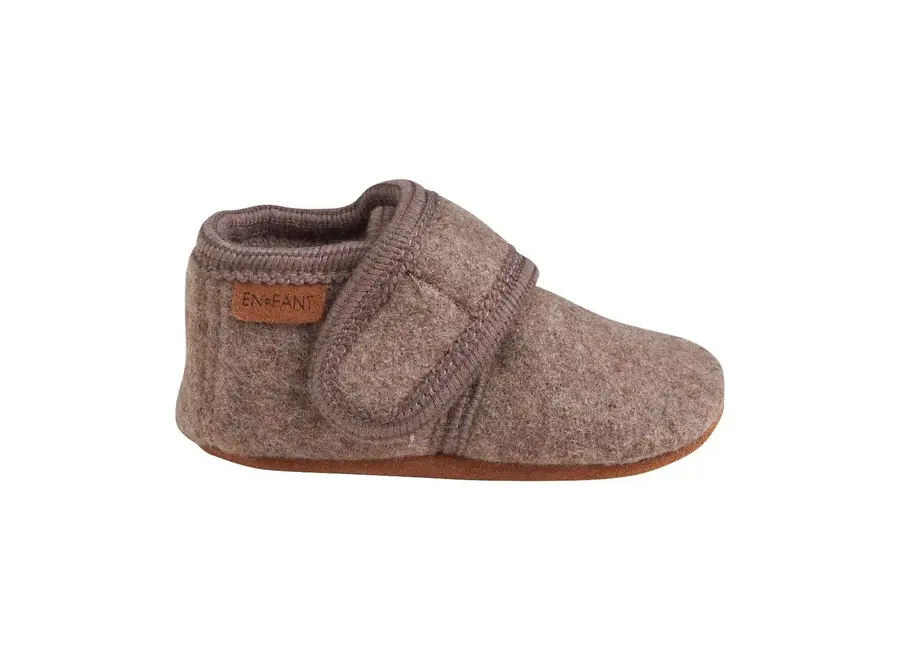 Baby wool slippers - Walnut