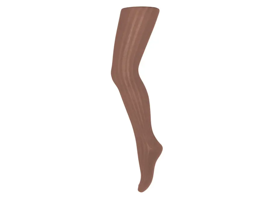 Cotton rib tights - Russet