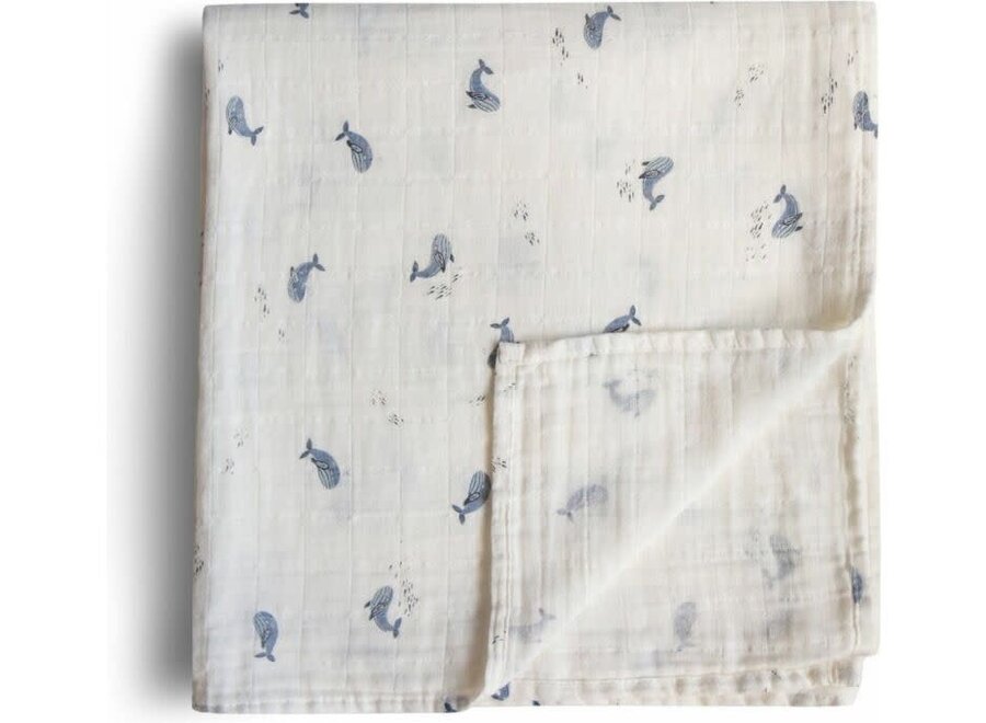 Swaddle muslin - Whales