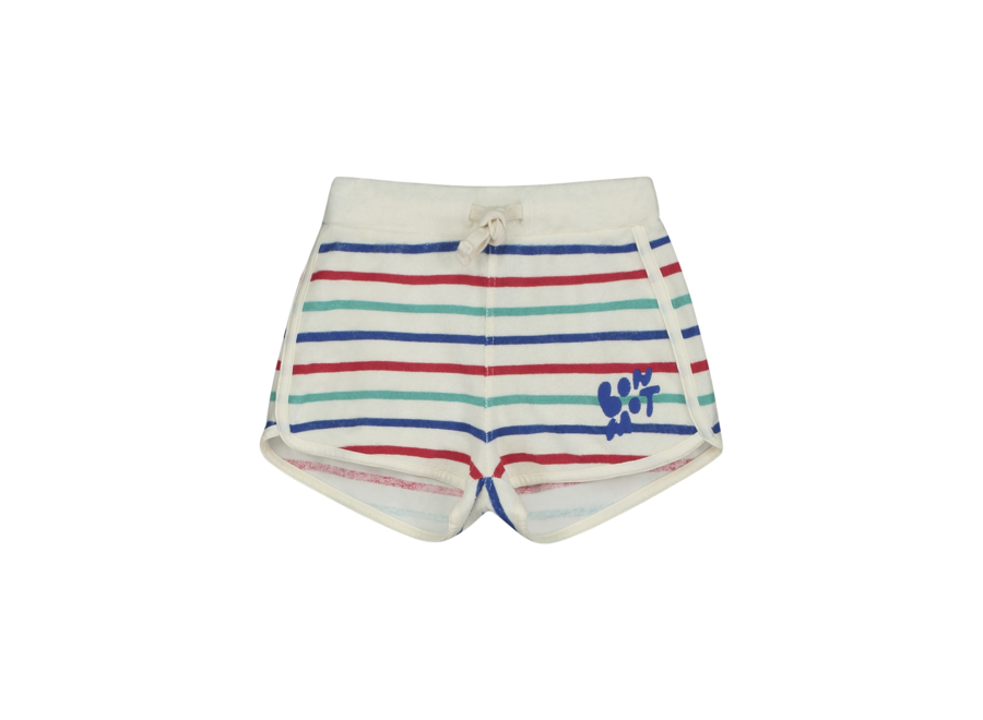Short terry multicolor stripe - Ivory