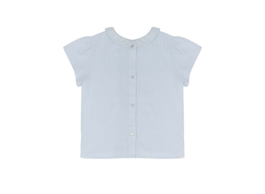 Cosy collar top - Water blue