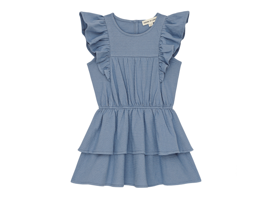 Sleeveless ruffled dress - Stone blue