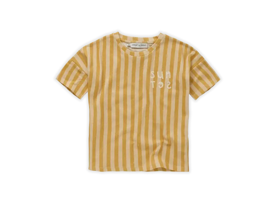 T-shirt linen stripe sunshine - Biscotti