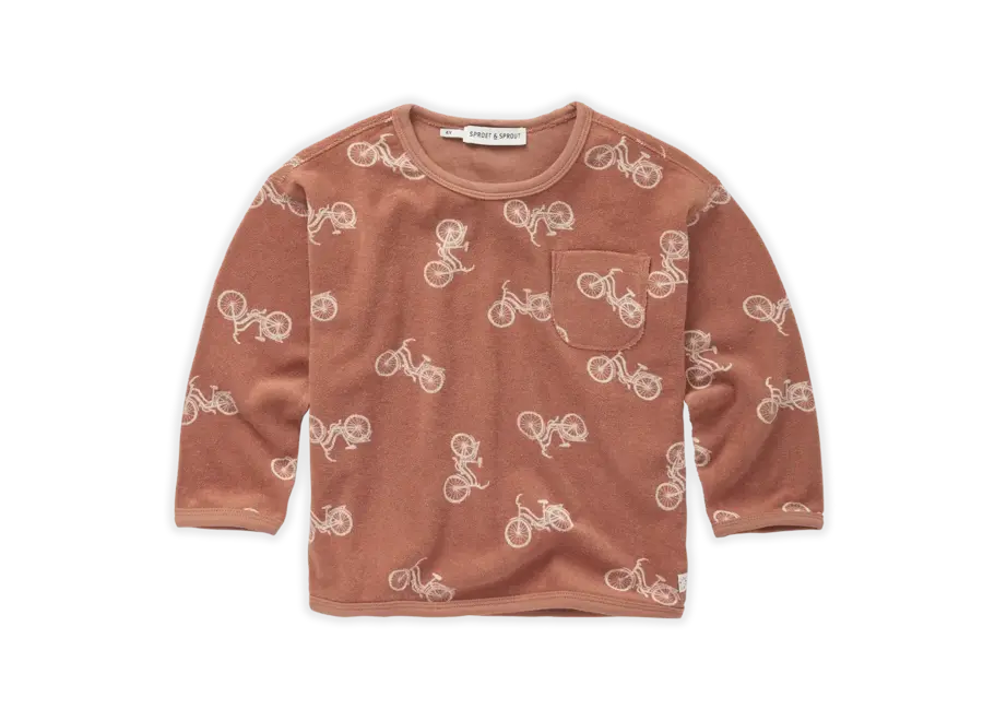 Sweatshirt bicycle print - Café