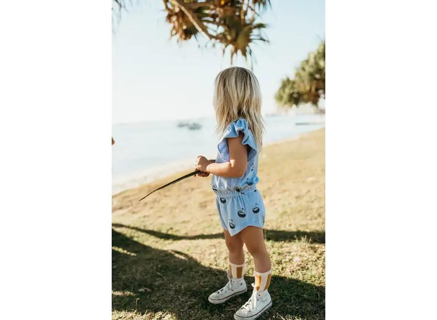 Girls jumpsuit coconut print - Blue mood