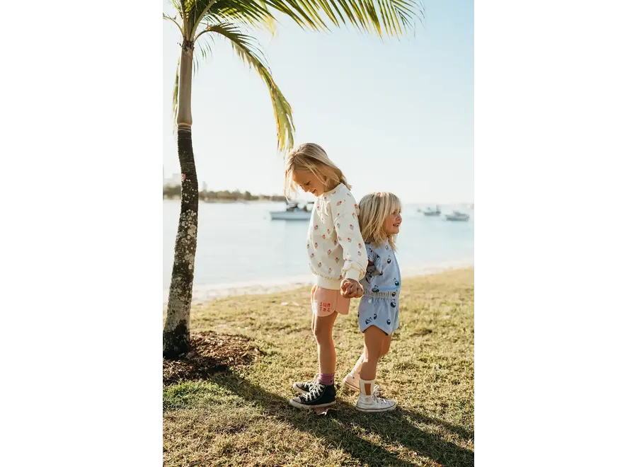 Girls jumpsuit coconut print - Blue mood