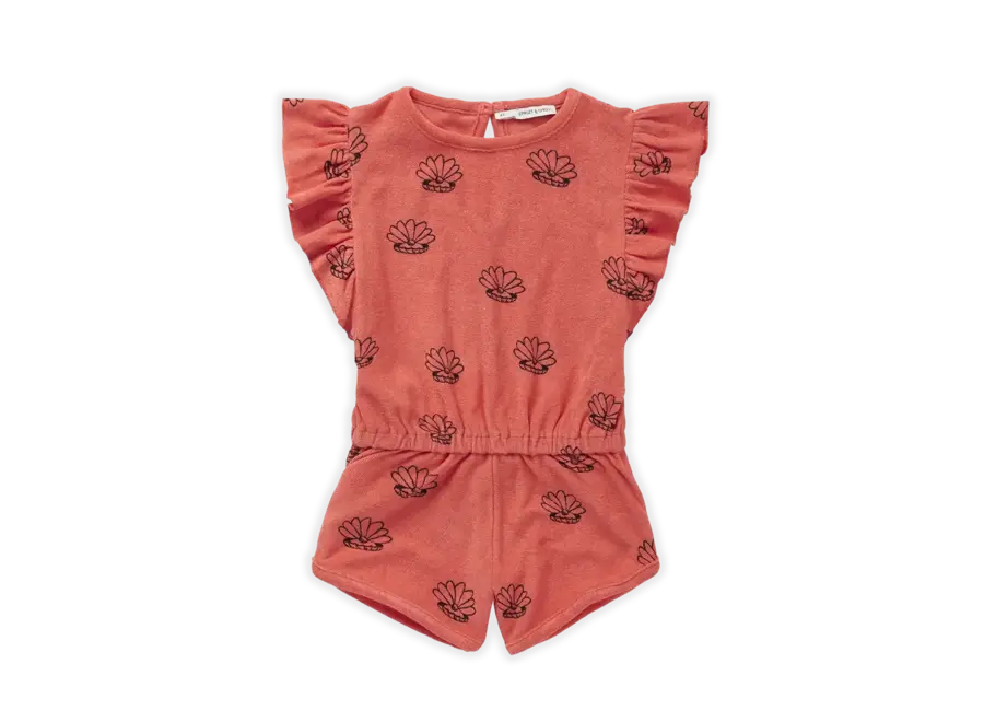 Girls jumpsuit shell print - Coral