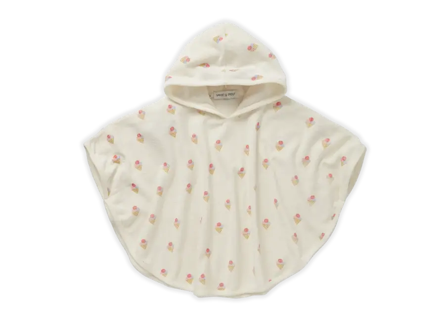 Bath cape ice cream print - Pear