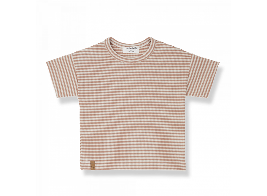 Short sleeve striped T-shirt Aristide - Apricot