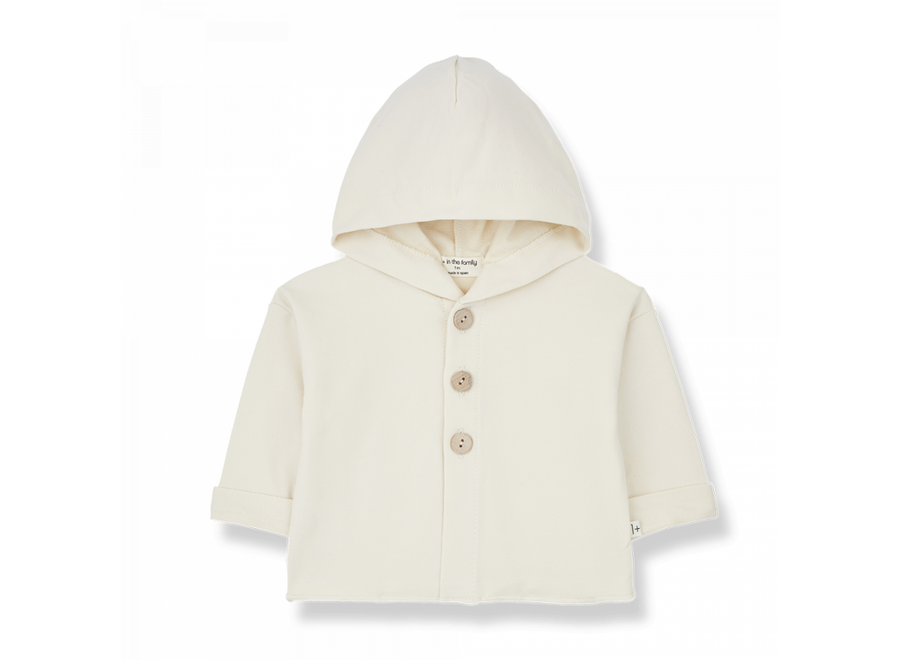 Soft fleece hood jacket Paolo - Ivory