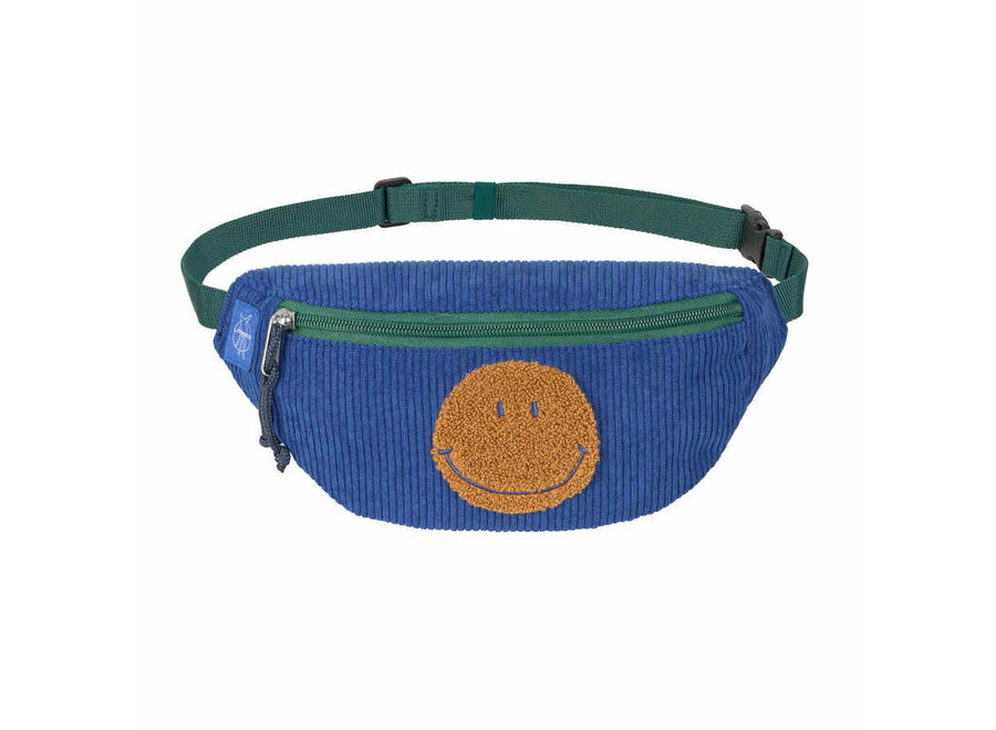 Mini bum bag corduroy - Little gang smile blue