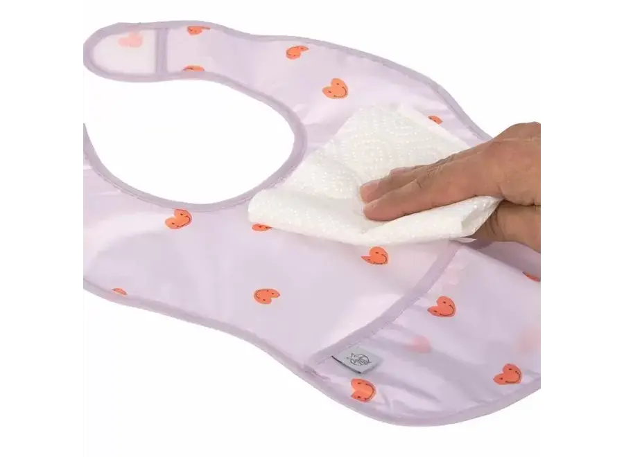 Lightweight bib (2pcs.) - Happy rascals heart lavender