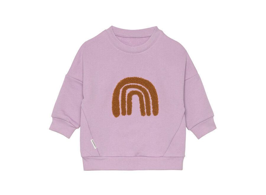 Kids sweater GOTS - Little gang rainbow lilac