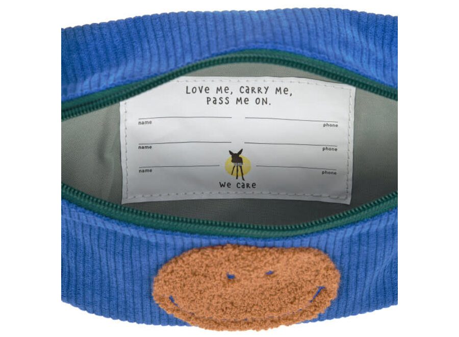 Mini bum bag corduroy - Little gang smile blue