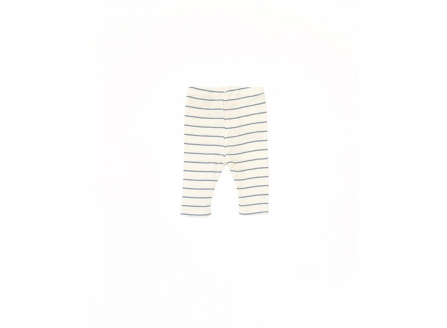 Striped rib legging baby - Sea