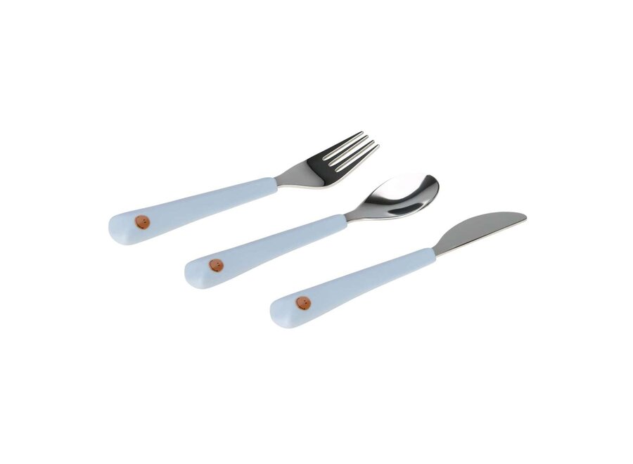 Cutlery with Silicone Handle 3 pcs. - Smile sky blue