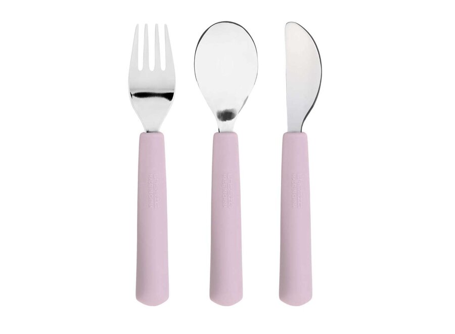 Cutlery with Silicone Handle 3 pcs. - Heart lavender